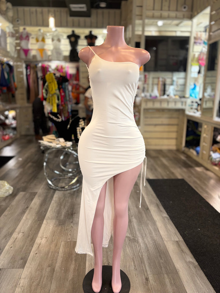 White Side Maxi Dress
