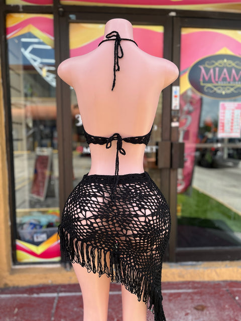 Side Skirt Crochet Skirt set