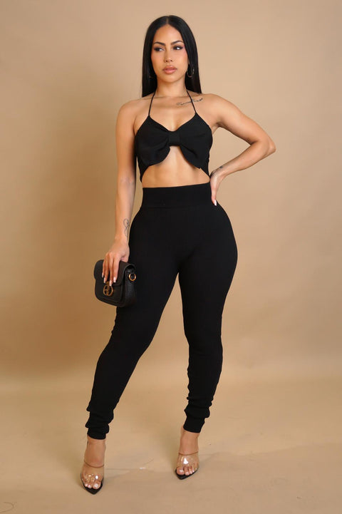 Front Bow Pant Set