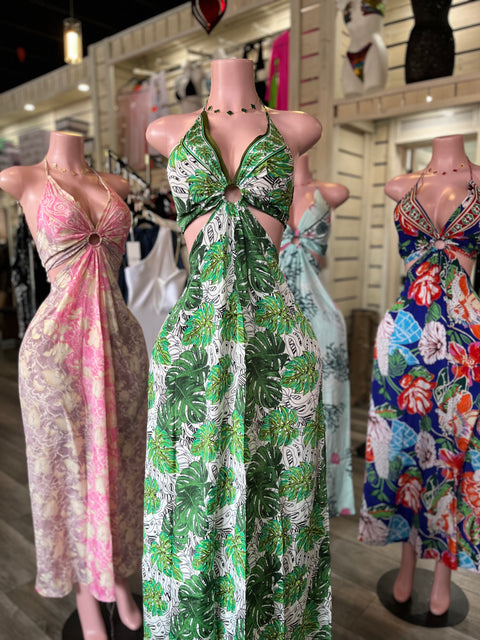 Tropical Vacation Back Tie Dress