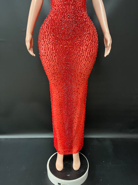 Ferrari Red Diamond Maxi Dress