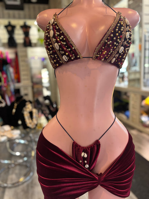 Embellished Bikini W Skirt