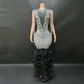 Feather Mermaid Diamond Dress