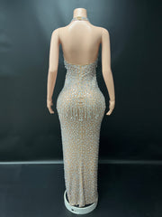 Chandelier Halter Maxi Dress