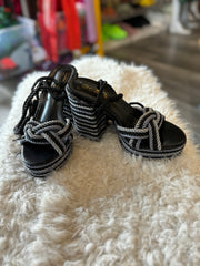 Lace Up Platform Block Heels