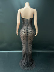 Black Out Diamond Maxi Dress