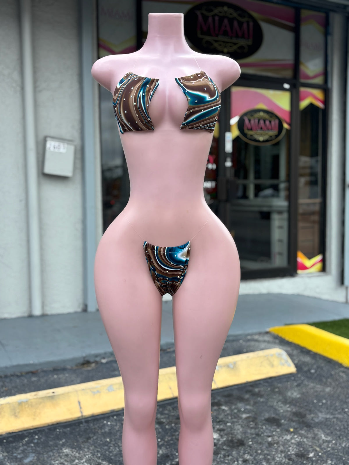 Brown Swirl Micro Bikini