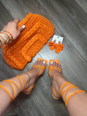 Wrap Around Orange Heels