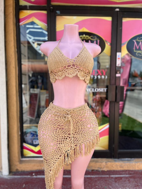 Side Skirt Crochet Skirt set
