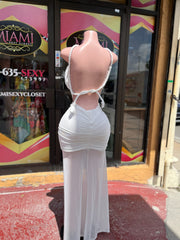 White Mesh Elegant Dress