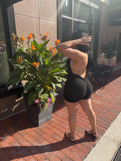 Black Cute Romper With Hoodie