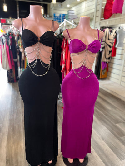 Chain Ladder Cut Out Maxi Dress
