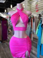Cross Top Skirt Set