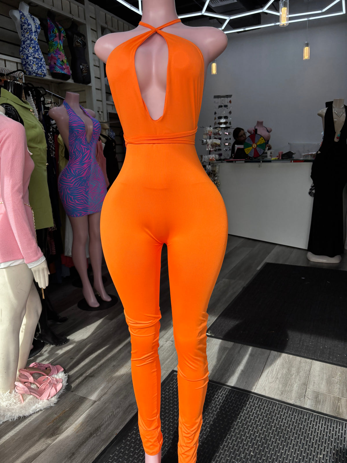 Strap Me Up Jumpsuit Orange
