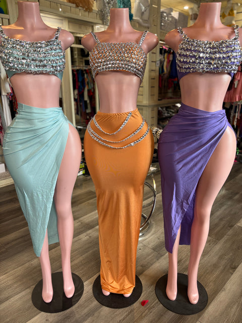 Bedazzle Skirt Set