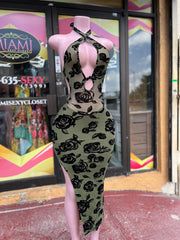 Rose Green Dress