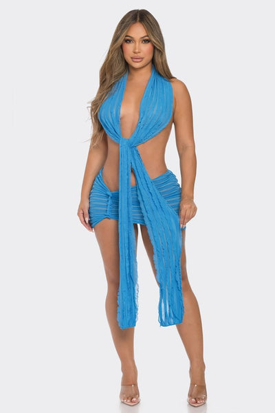 Ocean Waves Skirt Set