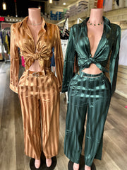 Elegant Satin Pant Set