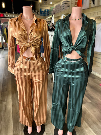 Elegant Satin Pant Set