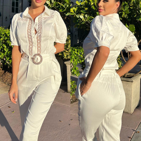 White Pant Set