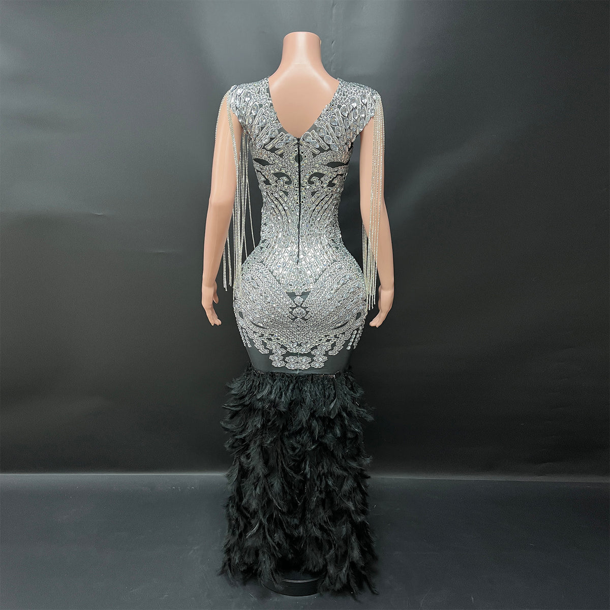 Feather Mermaid Diamond Dress