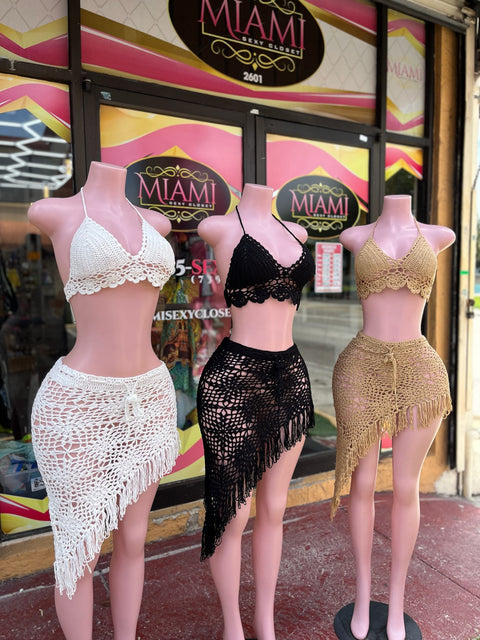 Side Skirt Crochet Skirt set