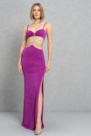 Chain Ladder Cut Out Maxi Dress