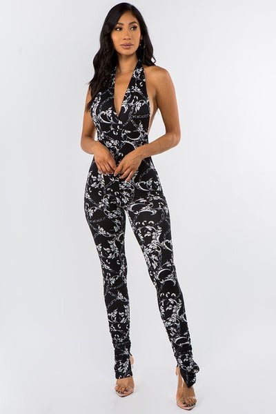 Halter Low Back Jumpsuit