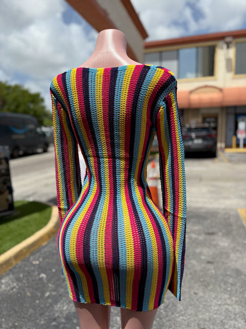 Colorful Long Sleeve Cover Up