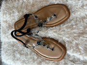 Jeweled T Strap Sandals
