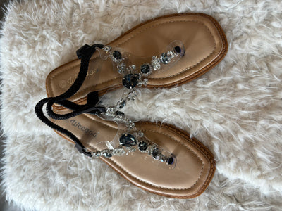 Jeweled T Strap Sandals