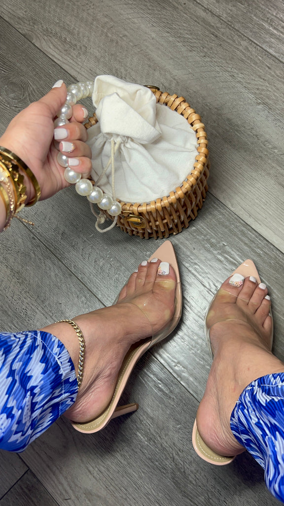 Pointy Clear Heels