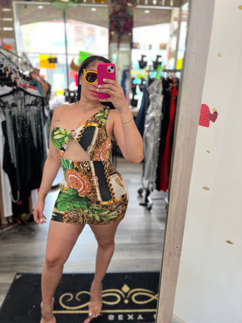 Green Jungle Mini Dress