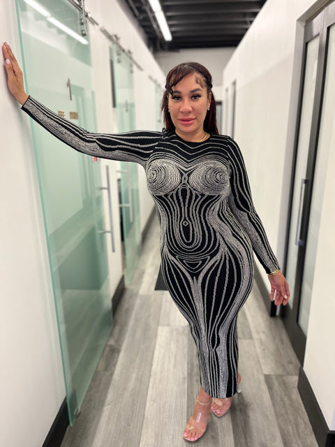 Body Print Dress