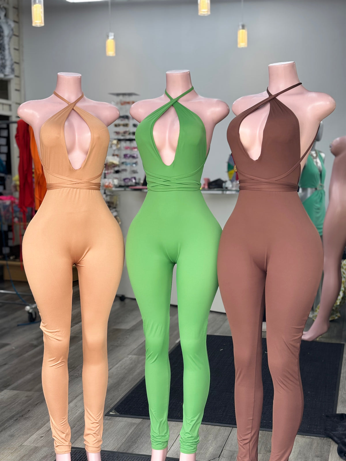 Strap Me Up Jumpsuit Brown