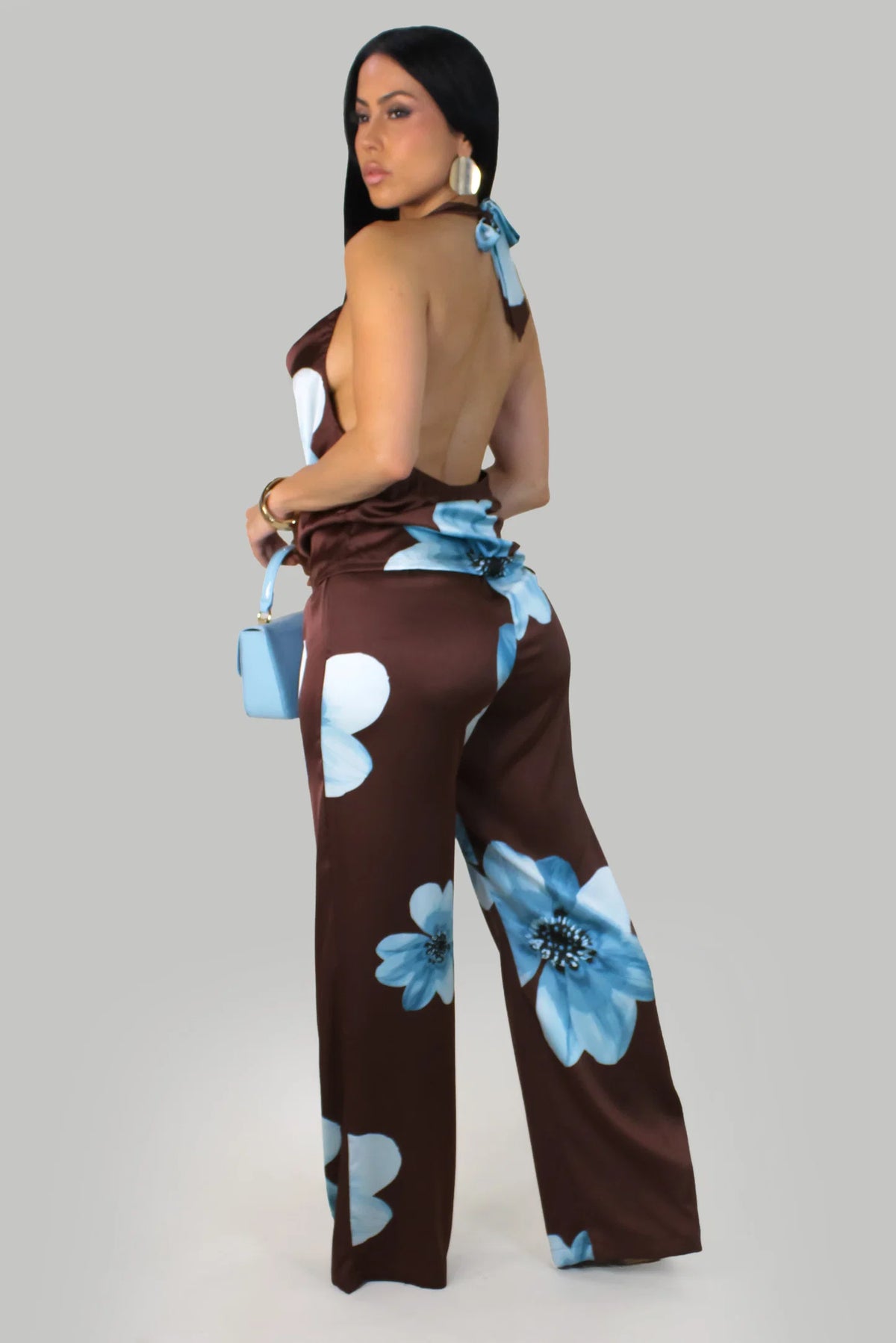 Flora Silky Tan Pant Set