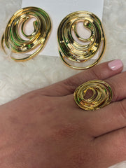 Swirl Gold Jewelry Set