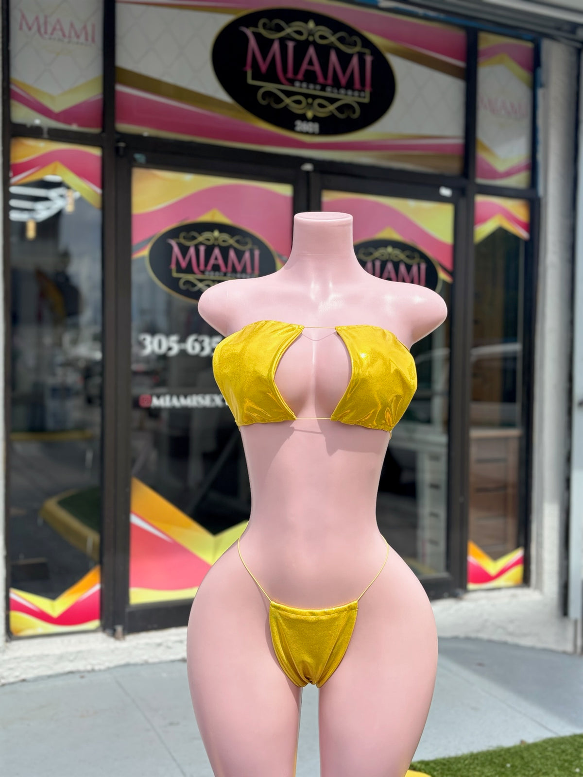Yellow Metallic Micro Bikini