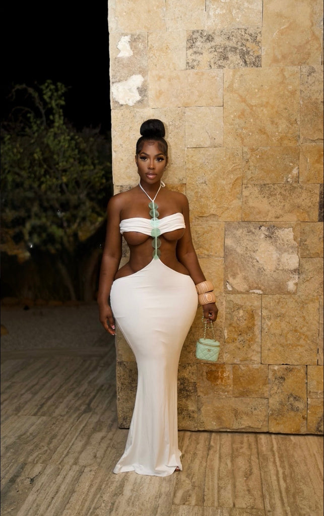 White Beach Outting Dress