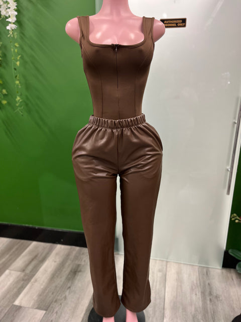 Leather Comfy Pant Set