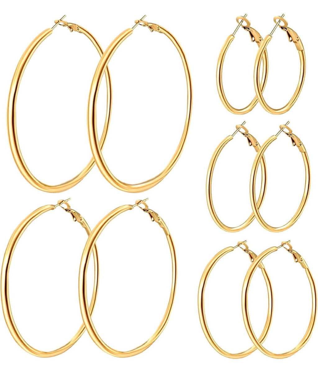 5 Pair Hoop Earrings