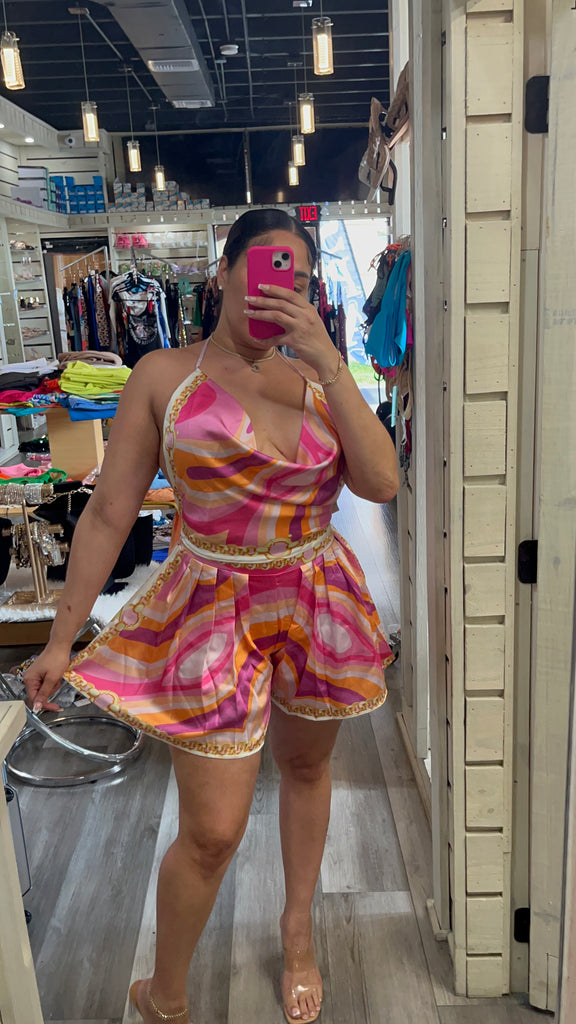 Pink Swirl Short Set