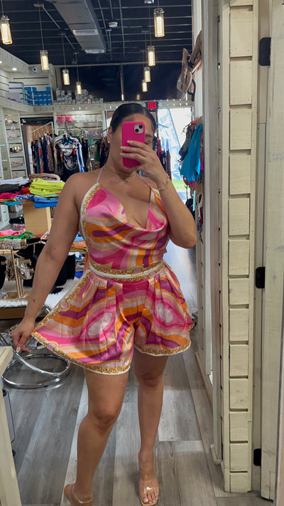 Pink Swirl Short Set