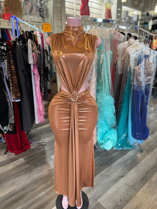 Elegant Gold Maxi Dress