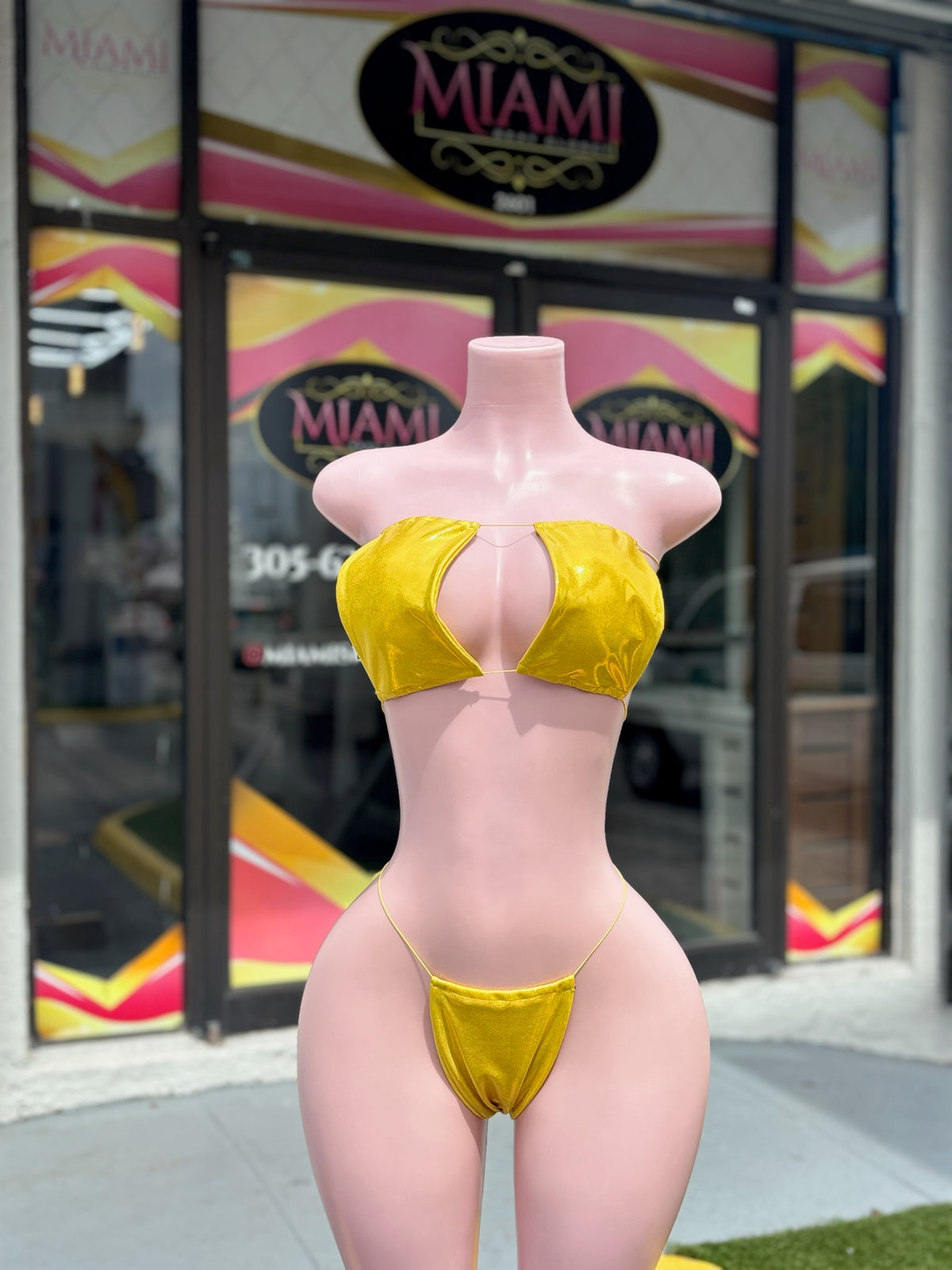 Yellow Metallic Micro Bikini