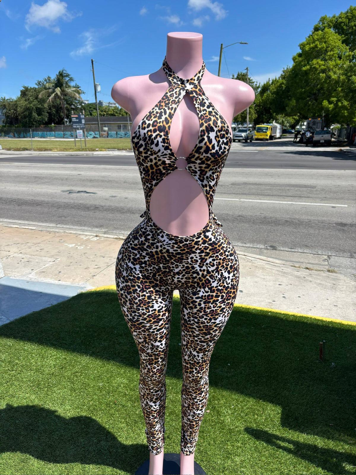 Leopard W Strap Jumpsuit