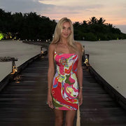 Color Print Mini Dress