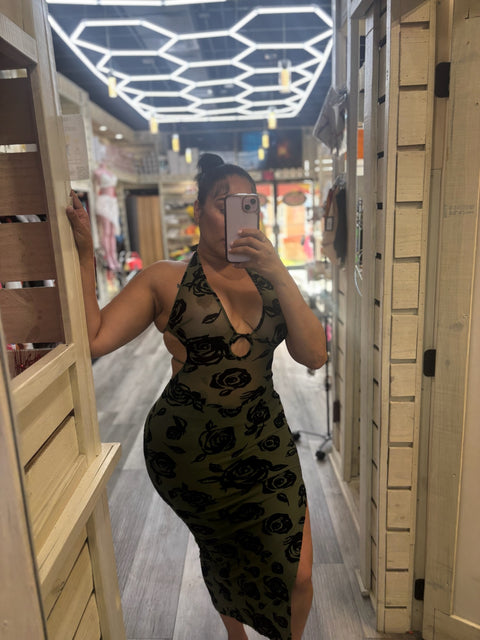 Rose Green Dress