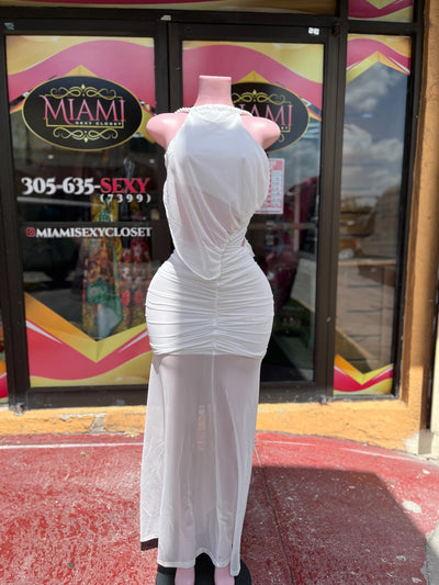 White Mesh Elegant Dress