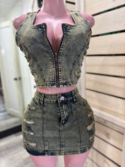 Jean Skirt Set